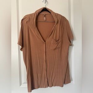 Skims Shorts + Short Sleeve Pajama Set